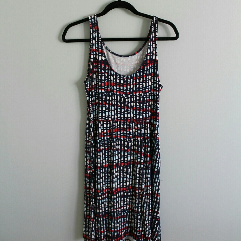 Red and blue tanktop dress